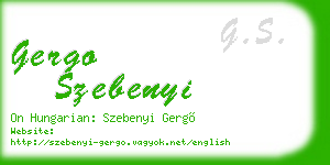 gergo szebenyi business card